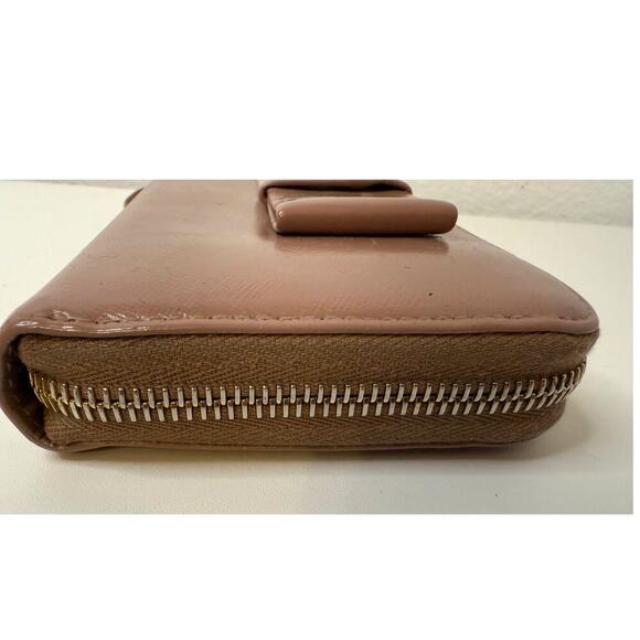 Prada Beige Saffiano Leather Bow Zip Around Wallet- Vintage CLEAN - Picture 7 of 11